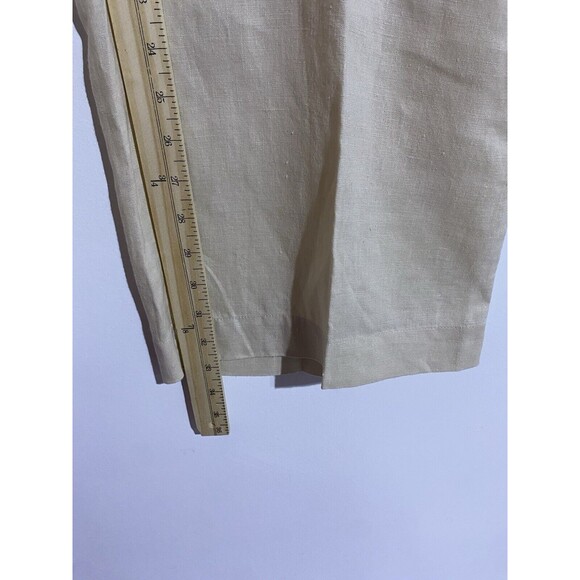 Chicos Pants Womens 3 Linen Beige Beach Coastal Travel Resort Wide Leg - Picture 9 of 10
